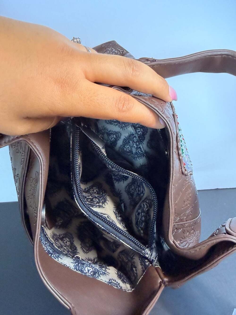 NWT Ed Hardy Chocolate shoulder bag OTOÑO VIBES - Picture 6 of 8